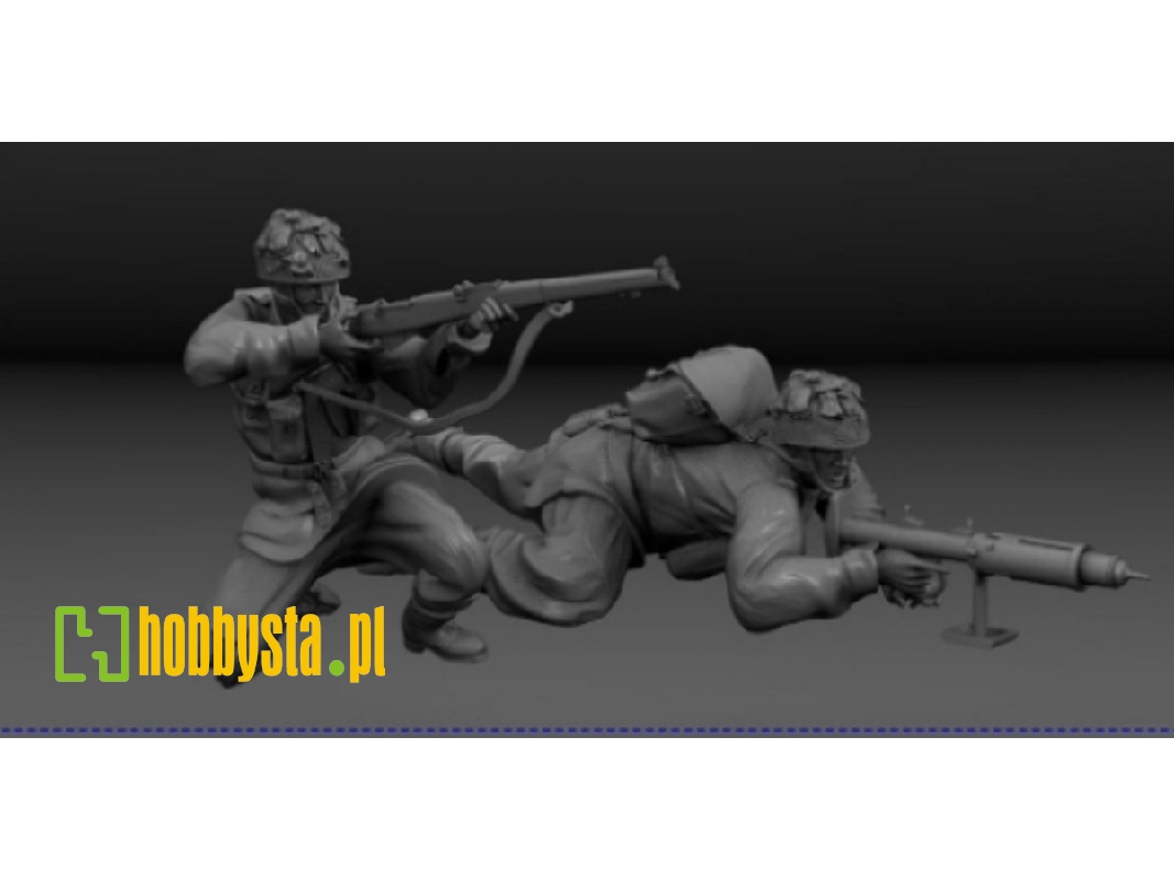 2 English Red Devils Arnhem With Rifle And Piat - zdjęcie 1