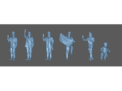 German Ace Löwenhardt Celebrating, 5 Officers And 1 Driver, Wwi - zdjęcie 1