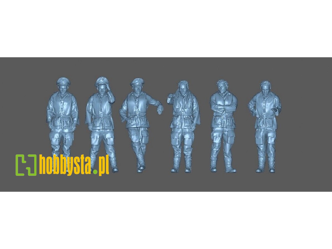 6 Standing German Pilots Wwii - zdjęcie 1