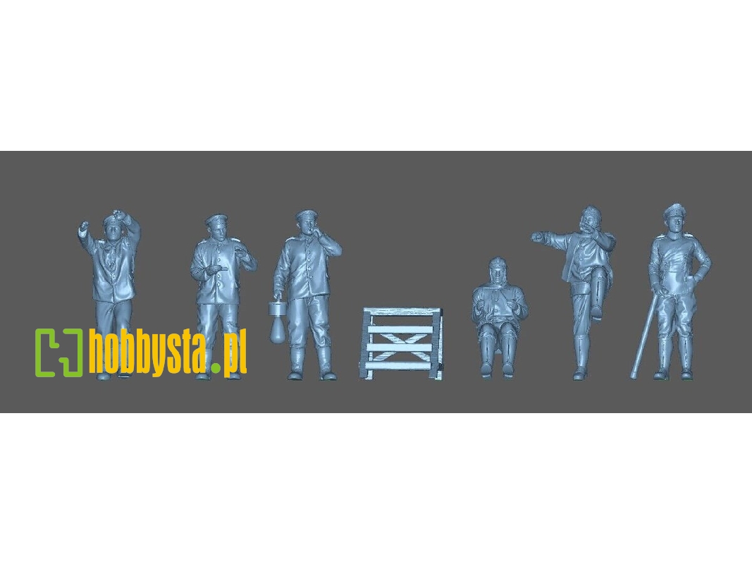 3 German Pilots And 3 Mechanics And Ladder Wwi - zdjęcie 1