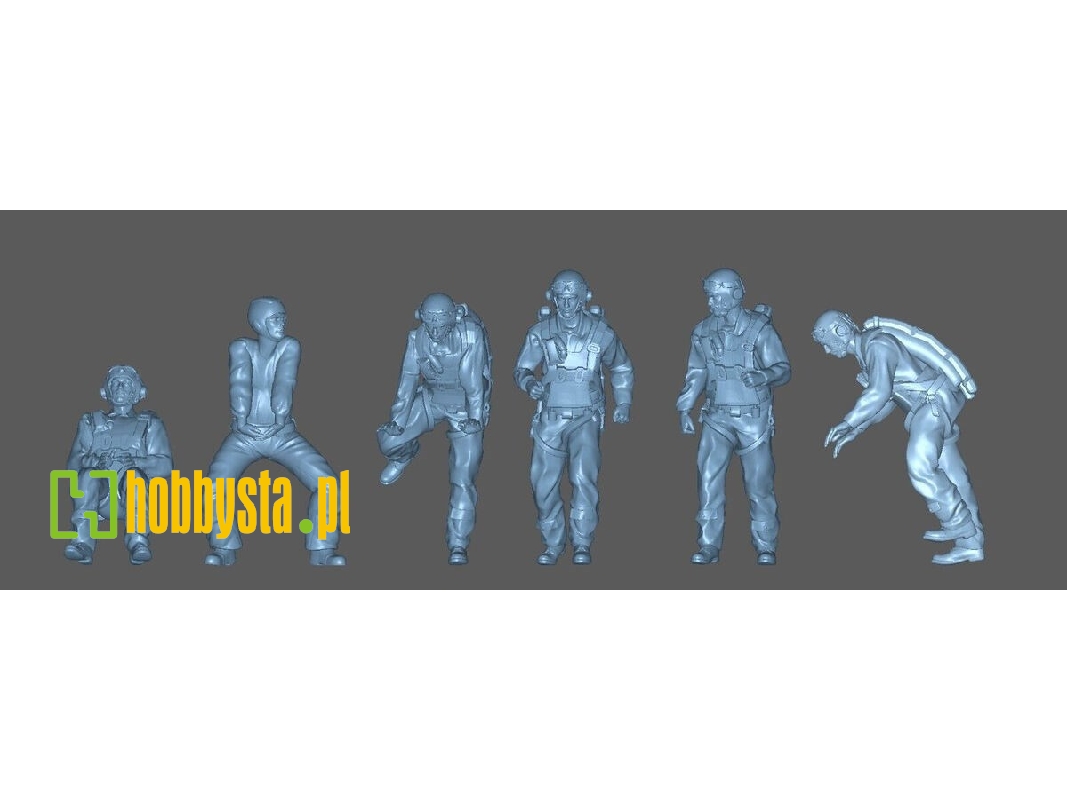 5 Us Pilots Running And Boarding And 1 Mechanic - zdjęcie 1