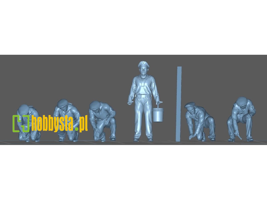 6 German Kriegsmarine Sailors Painting The Ship - zdjęcie 1