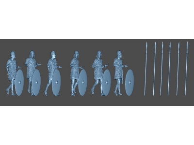 6 Roman Auxillery Soldiers Walking With Spear - zdjęcie 1