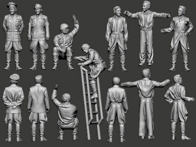 Luftwaffe Aces Nachtjäger - Schnaufer And Crew In Various Positions - zdjęcie 1