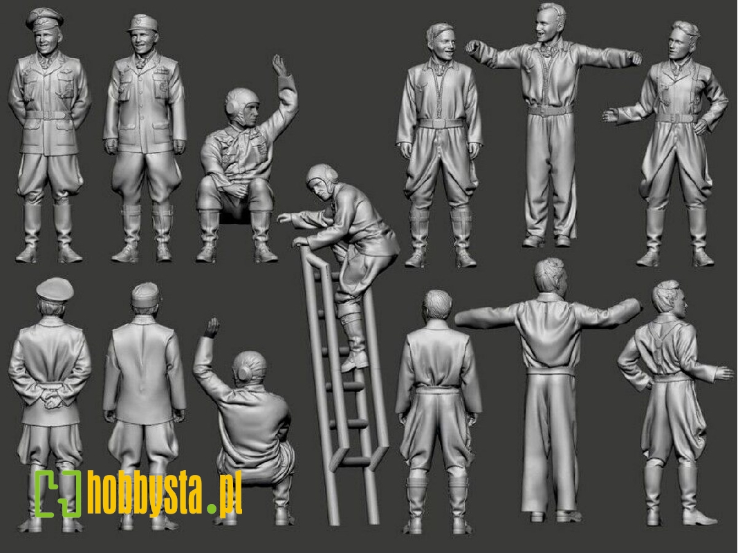 Luftwaffe Aces Nachtjäger - Schnaufer And Crew In Various Positions - zdjęcie 1