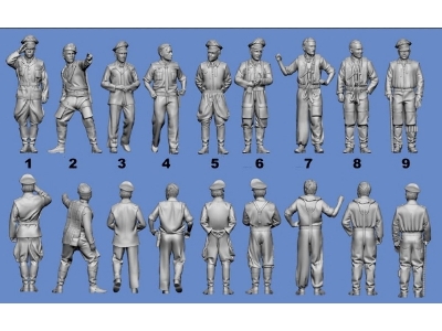 German Wwii Luftwaffe Austrian Aces - Novotny / Stolz / Gollob / Schall / Weiss / Bartels / Schiess And Döbrich (3d-printed) - 