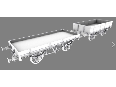 2 Flat Wagons High Side And Flat Side - zdjęcie 1