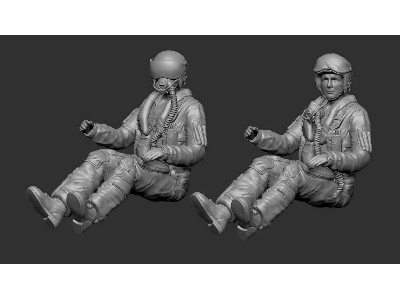 2 Modern Jet Pilots Sitting - zdjęcie 1