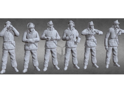 German Wwii Tank Crew In Winter Uniforms (6 Figures) - zdjęcie 1