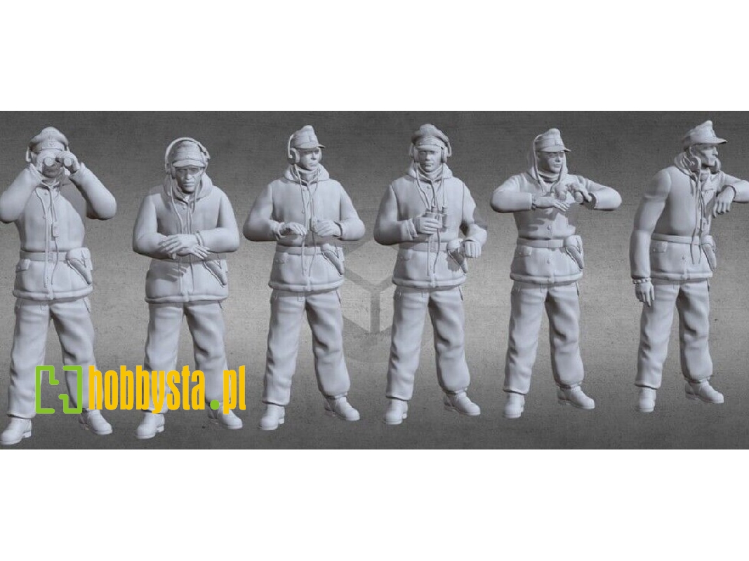 German Wwii Tank Crew In Winter Uniforms (6 Figures) - zdjęcie 1