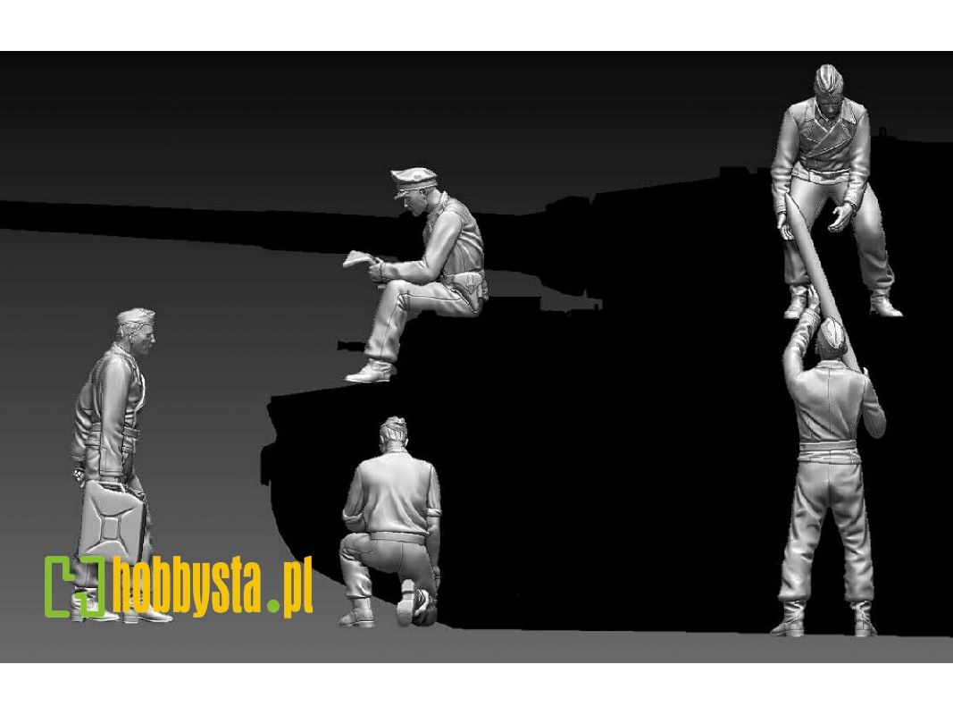 German Tank Crew During Maintenance (5 Figures) - zdjęcie 1