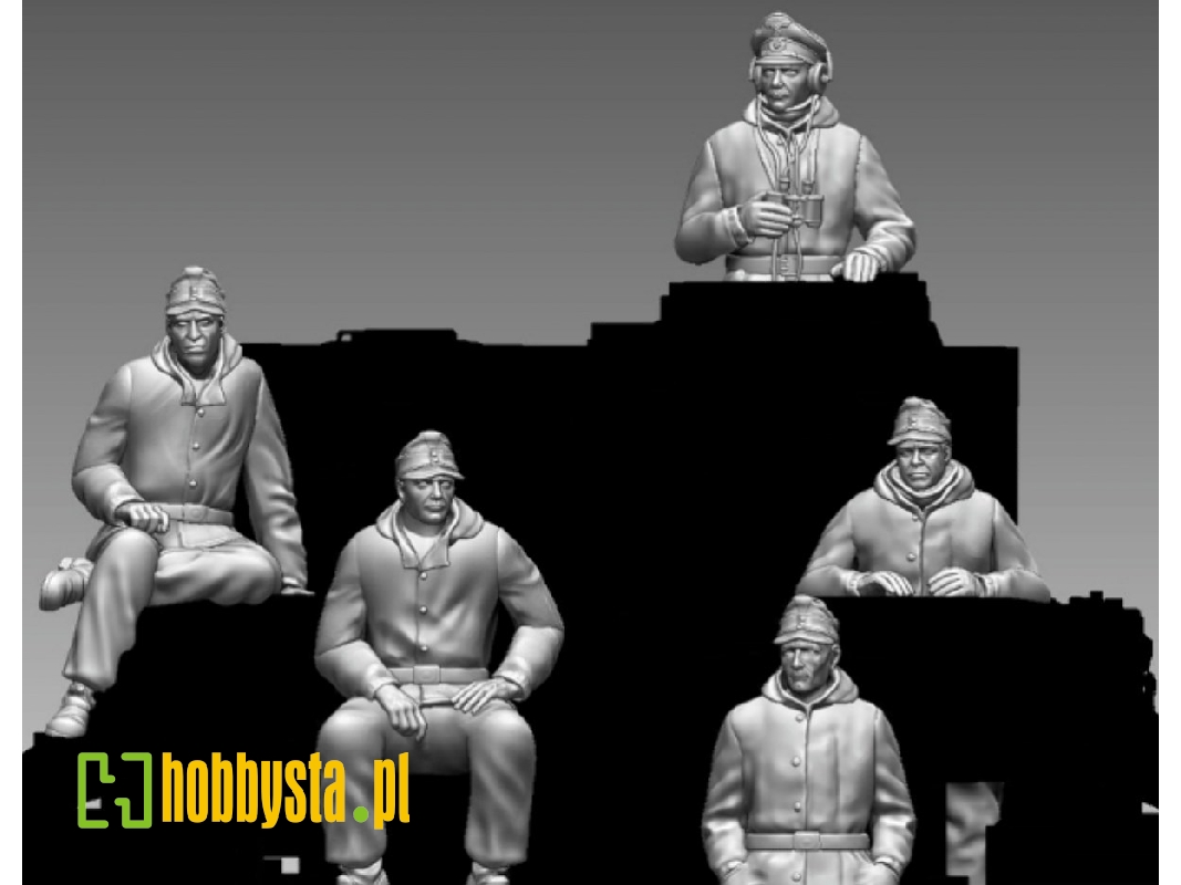 German Tank Crew In Winter Gear Sitting And Standing (5 Figures) - zdjęcie 1