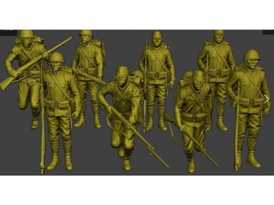 Japanese Infantry Attacking No. 1 (8 Figures) - zdjęcie 1