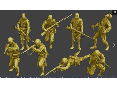 Japanese Infantry Attacking No. 2 (8 Figures) - zdjęcie 1