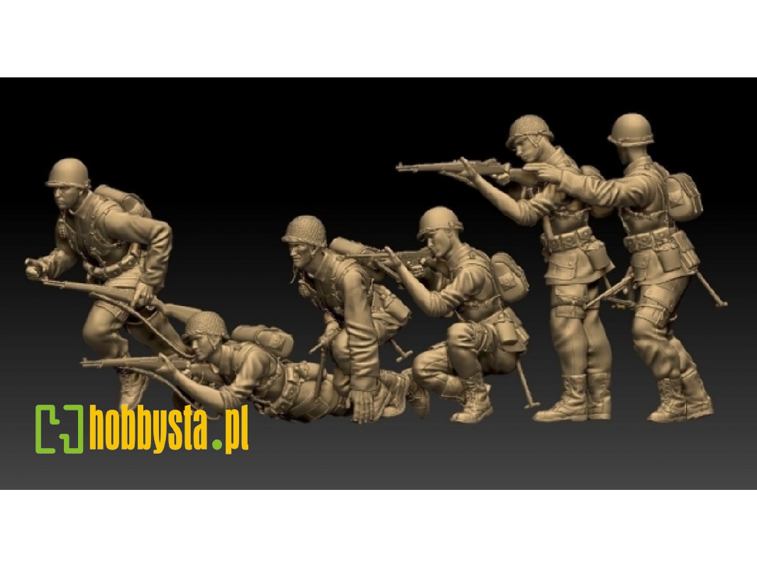Us Wwii Soldiers Attacking (6 Figures) - zdjęcie 1
