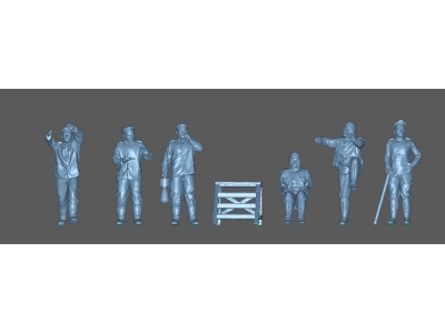 German Wwi Pilots And Mechanics With Leader (6 Figures) - zdjęcie 1