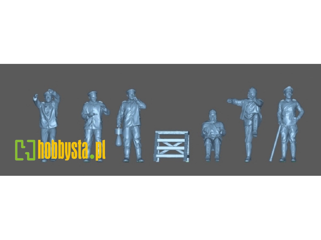 German Wwi Pilots And Mechanics With Leader (6 Figures) - zdjęcie 1