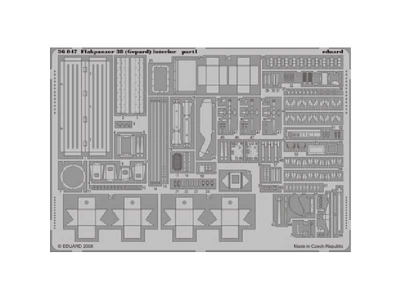  Flakpanzer 38 (Gepard) interior 1/35 - Italeri - blaszki - zdjęcie 1