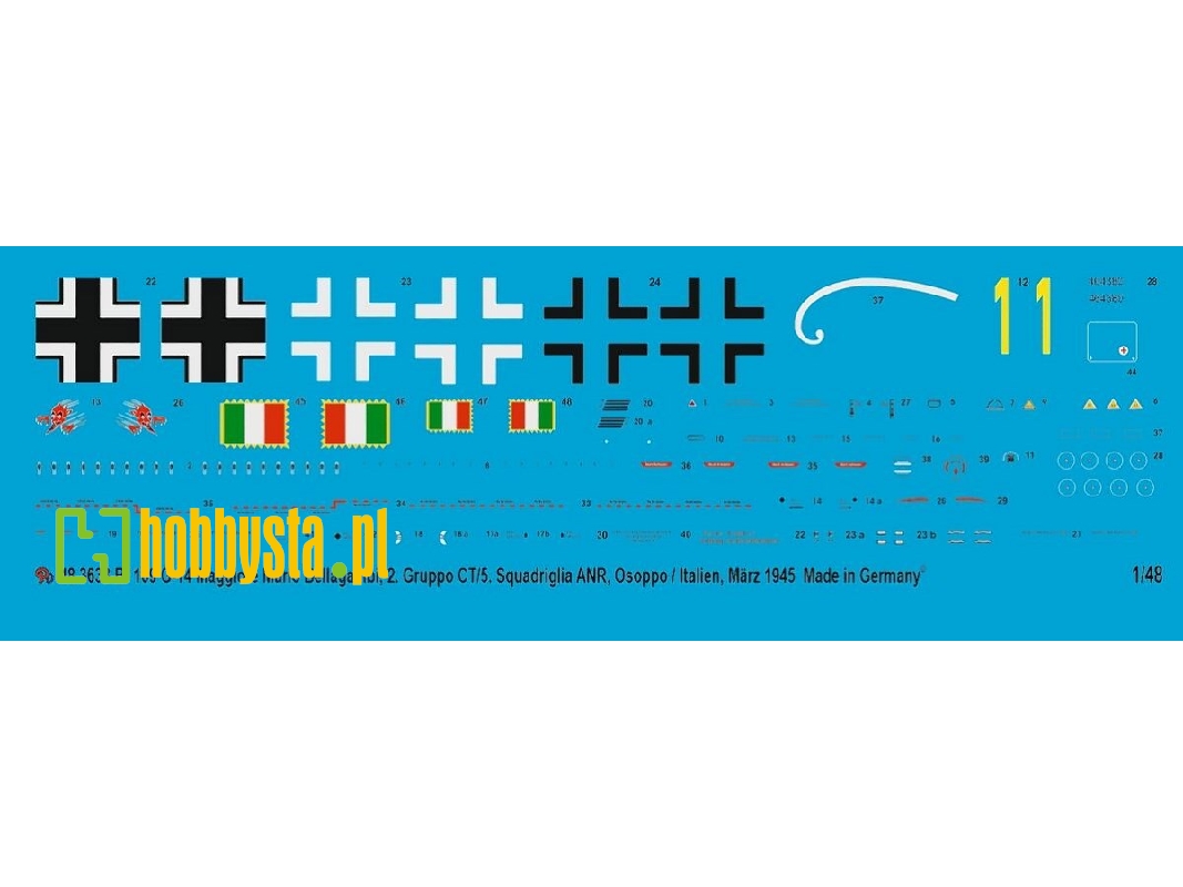 Bf 109 G-14  Maggiore Mario Bellagambi, 2. Gruppo Ct/5. Squadriglia Anr, Osoppo/Italy, March 1945 - zdjęcie 1