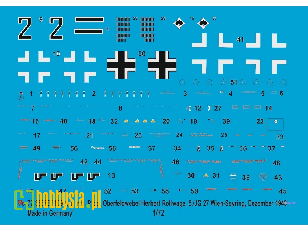 Bf 109 G-6 Mid. Prod. Oberfeldwebel Herbert Rollwage, 5/Jg 27, Wien-seyring, December 1943 - zdjęcie 1
