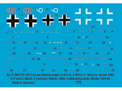 Bf 109 G-8 2 Machines, Early 2./Nagr. 11, Ukraine, Autumn 194 - G-8 Late 2./Nagr 5 Leutnant Tetzner, Okte/Latvia 1944/1945 - zdj