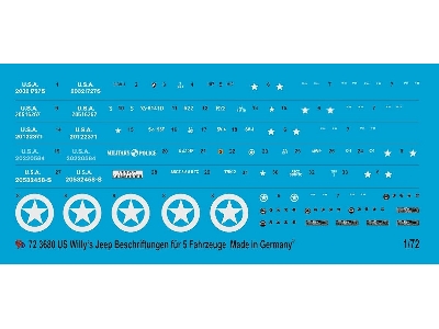 Us Military Willy's Jeep Markings For 5 Jeeps - zdjęcie 1