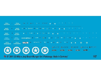 Us Military Willy's Jeep Markings For 5 Jeeps - zdjęcie 1