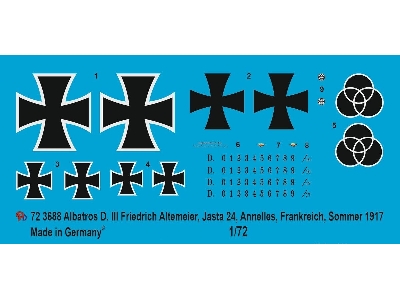 Albatros D.Iii Friedrich Altemeier, Jasta 24, Annelles, France, Summer 1917 - zdjęcie 1