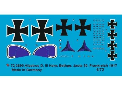 Albatros D. Iii Hans Bethge, Jasta 30, France 1917 - zdjęcie 1