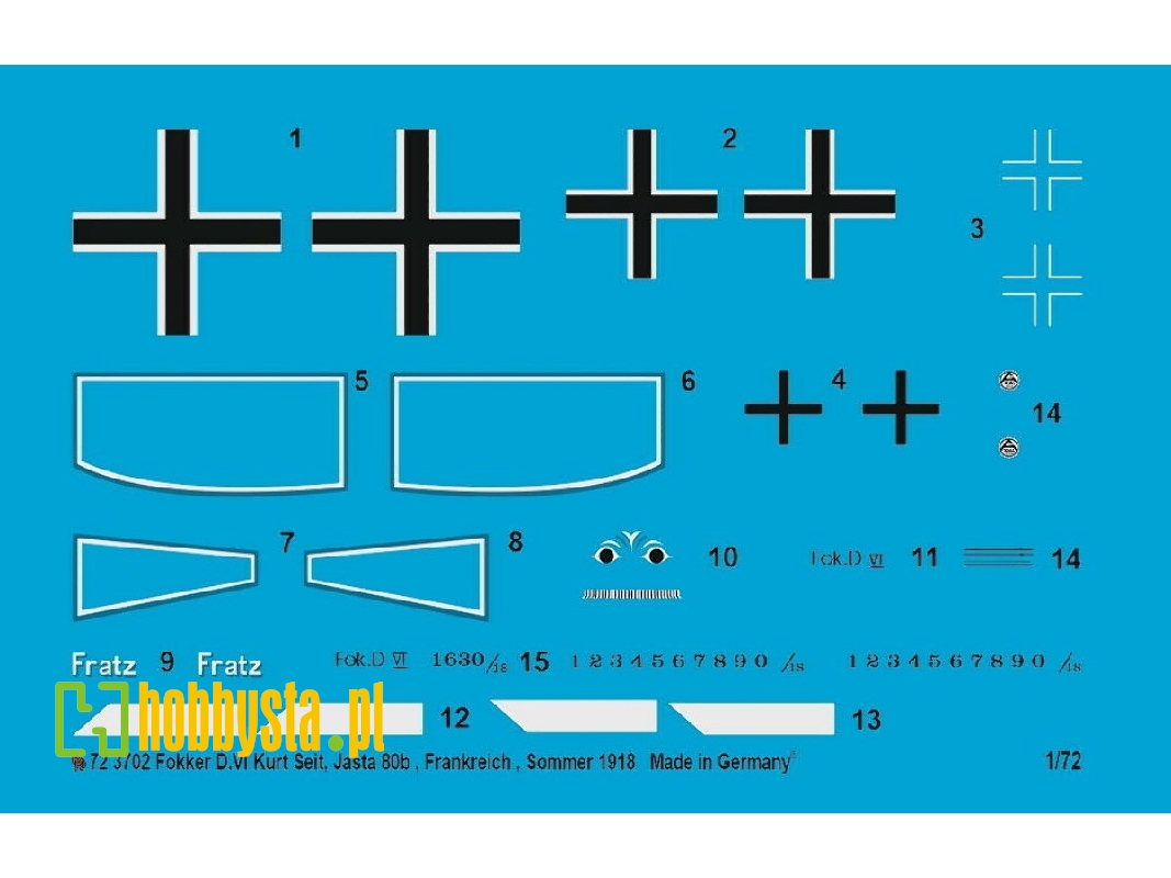 Fokker D.Vi Kurt Seit, Jasta 80b, France, Summer 1918 - zdjęcie 1