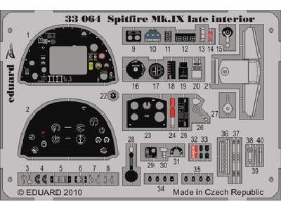  Spitfire Mk. IX late interior S. A. 1/32 - Tamiya - blaszki - zdjęcie 1