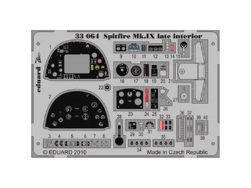 Spitfire Mk. IX late interior S. A. 1/32 - Tamiya - blaszki - zdjęcie 1 Spitfire Mk. IX late interior S. A. 1/32 - Tamiya - blaszki - zdjęcie 1