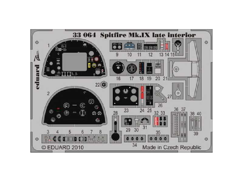  Spitfire Mk. IX late interior S. A. 1/32 - Tamiya - blaszki - zdjęcie 1