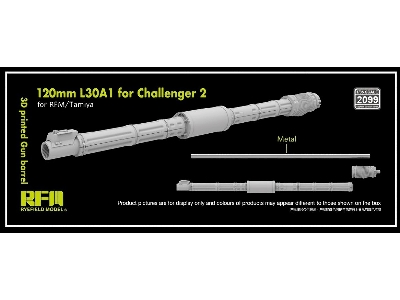 Gun Barrel 120mm L30a1 For Challenger 2 (3d-printed / For Rye Field Model And Tamiya Kits) - zdjęcie 1