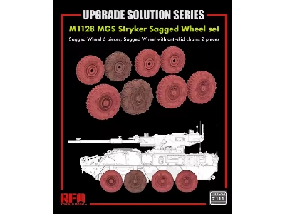 M1128 Mgs Stryker - Sagged Wheel Set (6 Pcs) + With Anti-skid Chains (2 Pcs) - zdjęcie 1