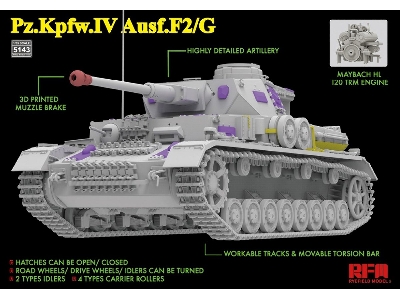 Pz.Kpfw.Iv Ausf.F2 / G With Workable Tracks - zdjęcie 3