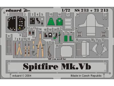  Spitfire Mk. Vb 1/72 - Tamiya - blaszki - zdjęcie 1