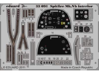  Spitfire Mk. Vb interior S. A. 1/32 - Hobby Boss - blaszki - zdjęcie 1