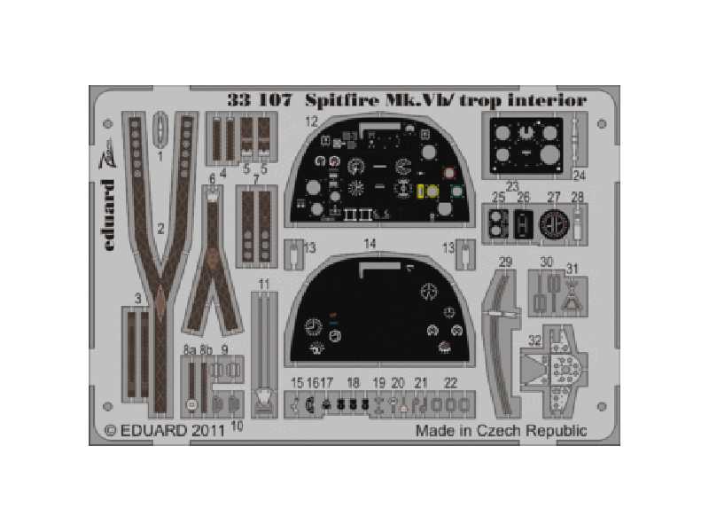  Spitfire Mk. Vb/  trop interior S. A. 1/32 - Hobby Boss - blasz - zdjęcie 1