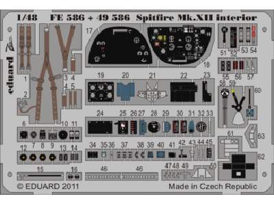  Spitfire Mk. XII interior S. A. 1/48 - Airfix - blaszki - zdjęcie 1