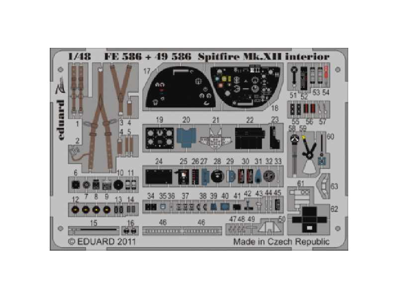 Spitfire Mk. XII interior S. A. 1/48 - Airfix - blaszki - zdjęcie 1 Spitfire Mk. XII interior S. A. 1/48 - Airfix - blaszki - zdjęcie 1