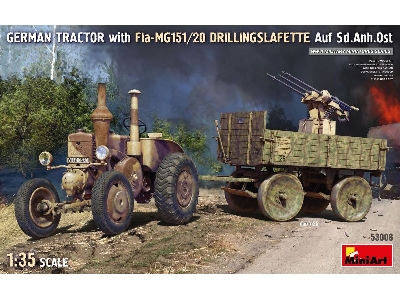 German Tractor With Fia-mg151/20 Drillingslafette Auf Sd.Anh.Ost - zdjęcie 1