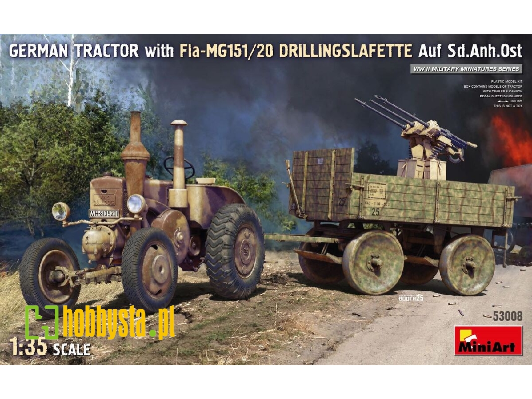 German Tractor With Fia-mg151/20 Drillingslafette Auf Sd.Anh.Ost - zdjęcie 1