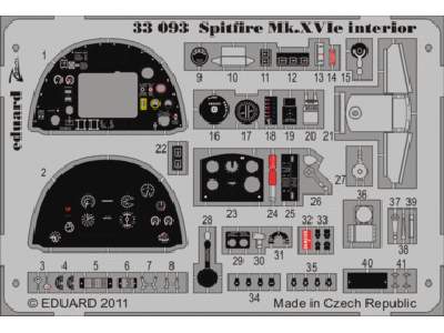  Spitfire Mk. XVIe interior S. A. 1/32 - Tamiya - blaszki - zdjęcie 1