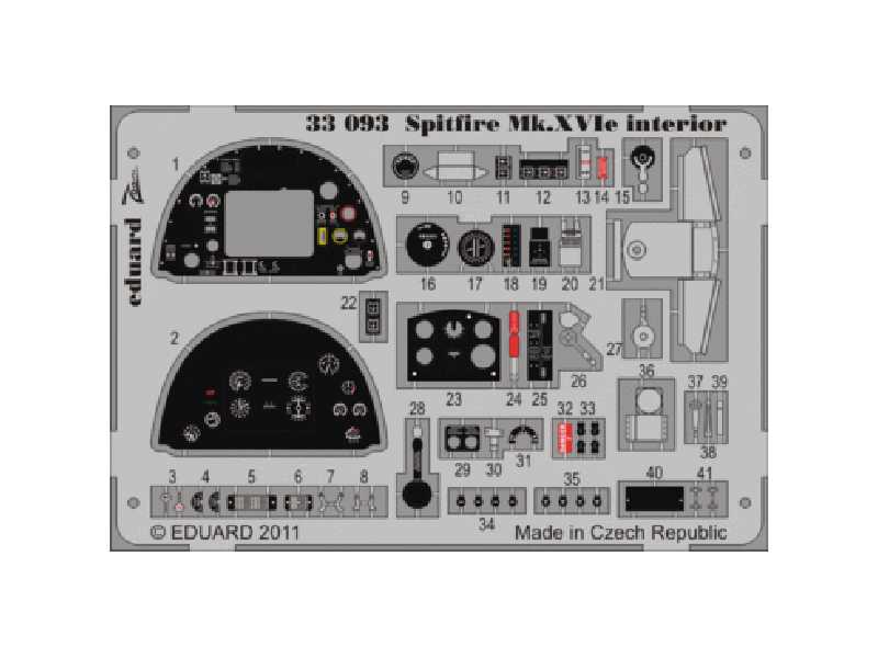 Spitfire Mk. XVIe interior S. A. 1/32 - Tamiya - blaszki - zdjęcie 1 Spitfire Mk. XVIe interior S. A. 1/32 - Tamiya - blaszki - zdjęcie 1
