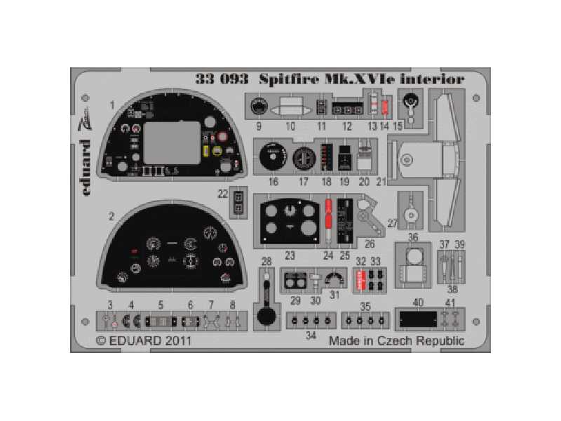  Spitfire Mk. XVIe interior S. A. 1/32 - Tamiya - blaszki - zdjęcie 1