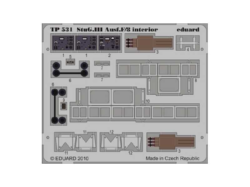  StuG. III Ausf. F/8 interior 1/35 - Dragon - blaszki - zdjęcie 1