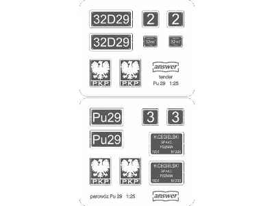Parowóz Pu 29 - Tabliczki - zdjęcie 1
