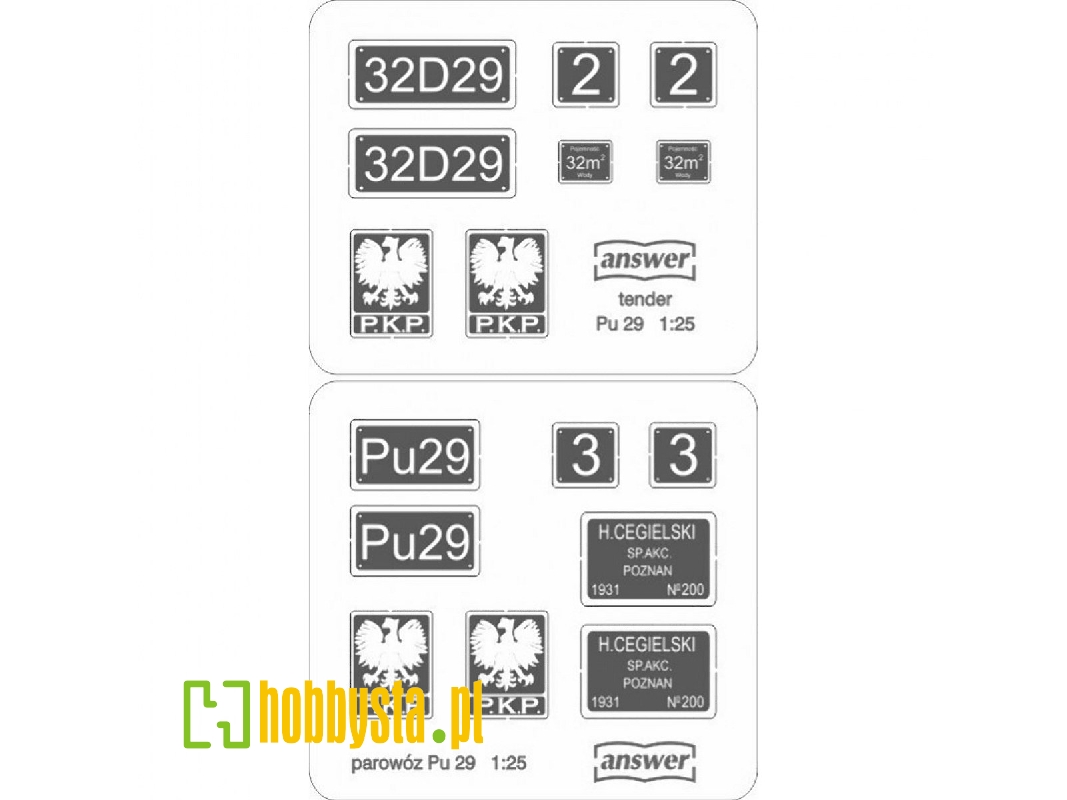 Parowóz Pu 29 - Tabliczki - zdjęcie 1