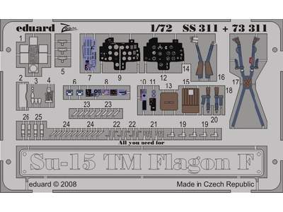  Su-15TM Flagon-F S. A. 1/72 - Trumpeter - blaszki - zdjęcie 1